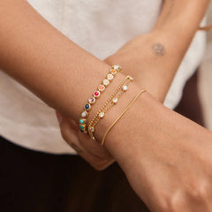 Nina Semi-Precious Bracelet - Gold/Multi