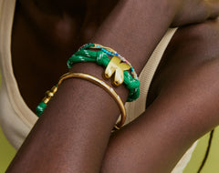 Knotty Varsity Number Custom Bracelet - Bright Green Double Digit