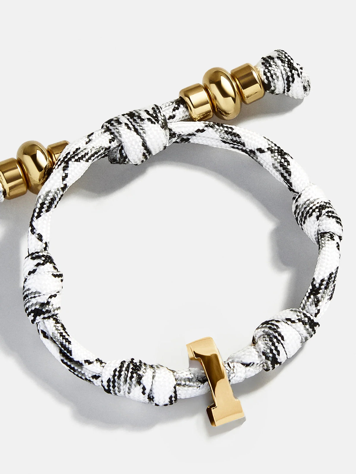 Knotty Varsity Number Custom Bracelet - Onyx/White Single Digit