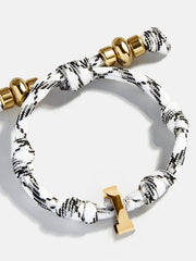 Knotty Varsity Number Custom Bracelet - Onyx/White Single Digit