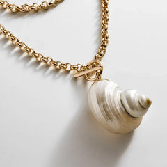 Ophelia Shell Wrap Necklace - Gold/Pearl