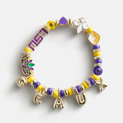 Louisiana State University Beaded Charm Bracelet - Louisiana State University