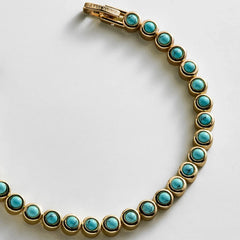 Nina Semi-Precious Bracelet - Gold/Turquoise