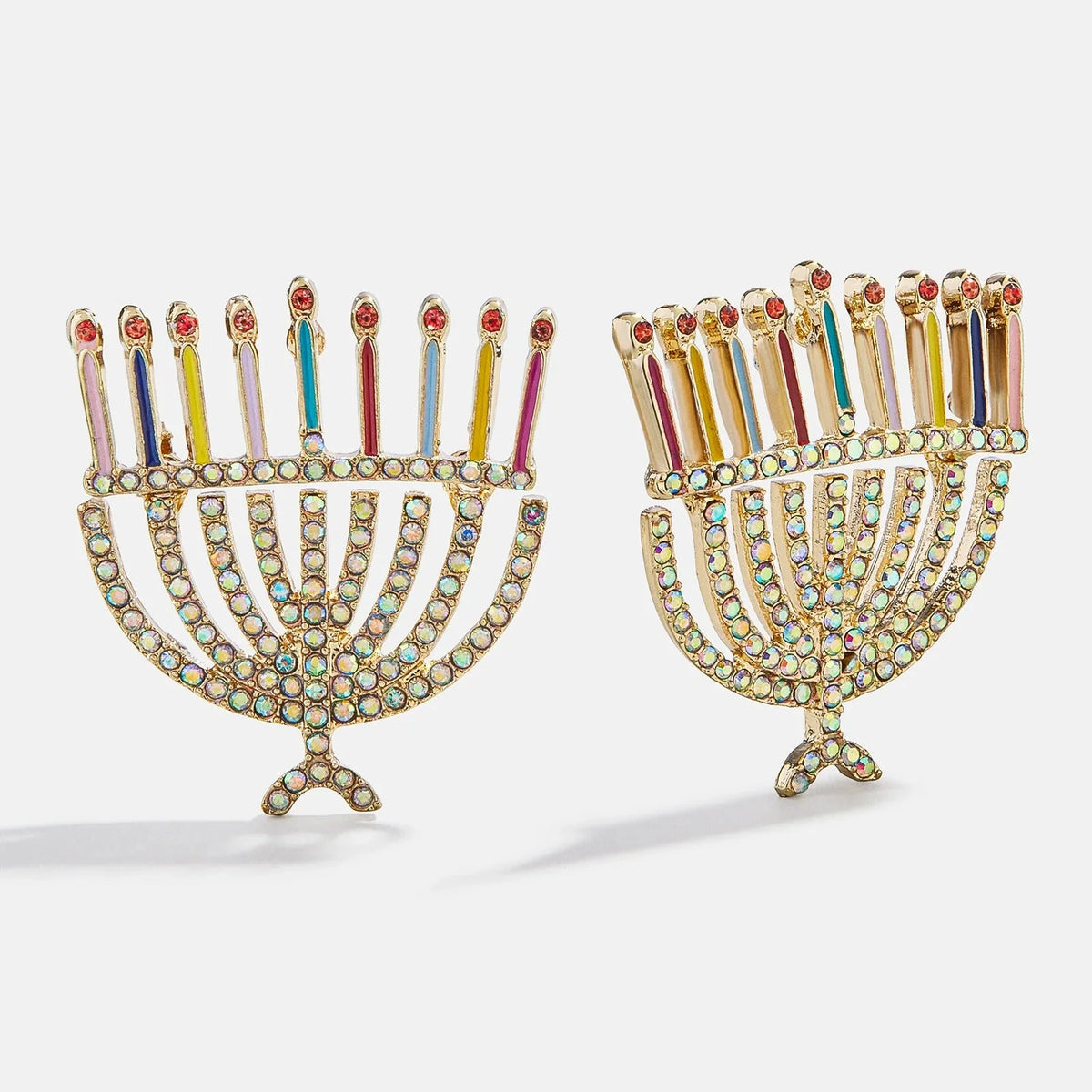 Light the Candles Menorah Stud Earrings - Menorah