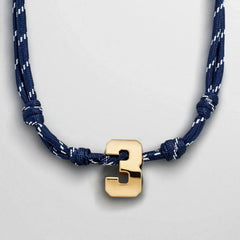 Knotty Varsity Custom Necklace - Navy Single Digit