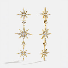 Venus Celestial Statement Earrings - Gold/Pavé