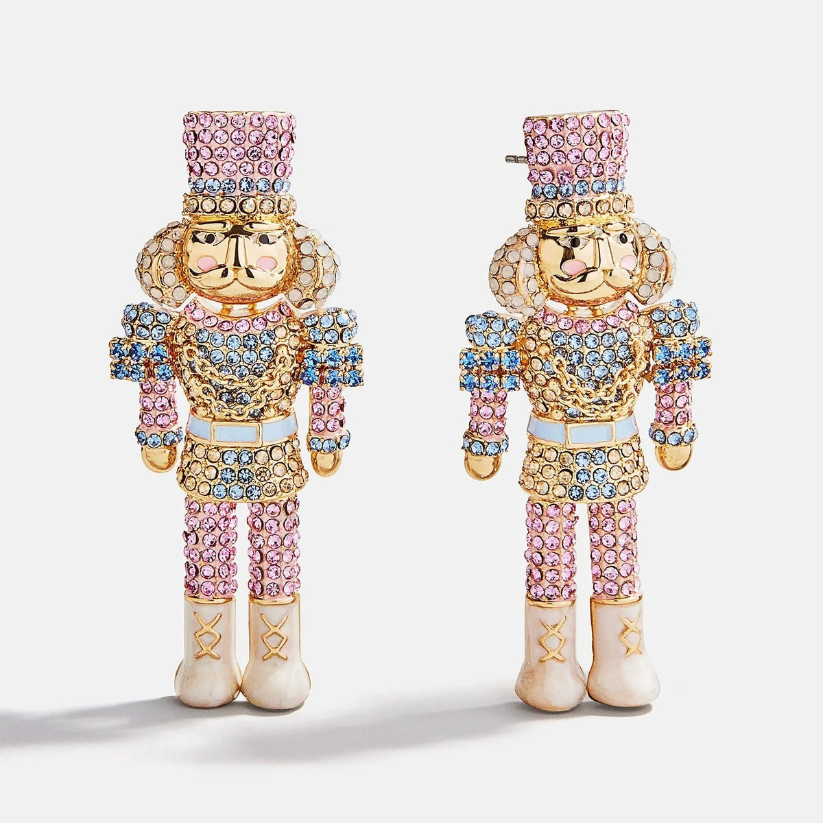 March of the Bling Statement Earrings - Pink/Blue Nutcracker