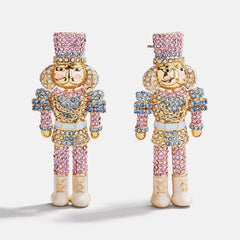 March of the Bling Statement Earrings - Pink/Blue Nutcracker