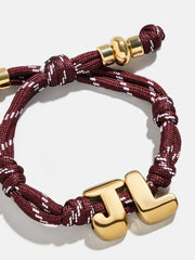 Knotty Initial Custom Bracelet - Maroon Double Letters