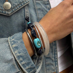 True Aura Semi-Precious Paracord Bracelet - Turquoise
