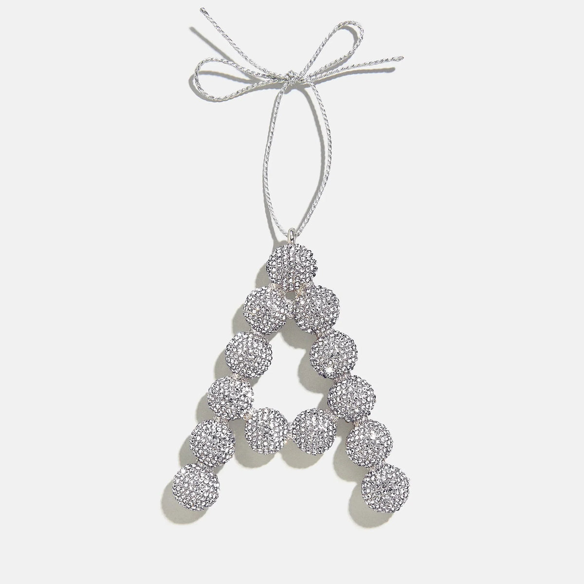 Merry Monogram Ornament - Silver/Pavé