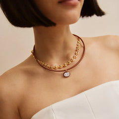 Lindsey Crystal Collar Necklace - Chocolate Brown