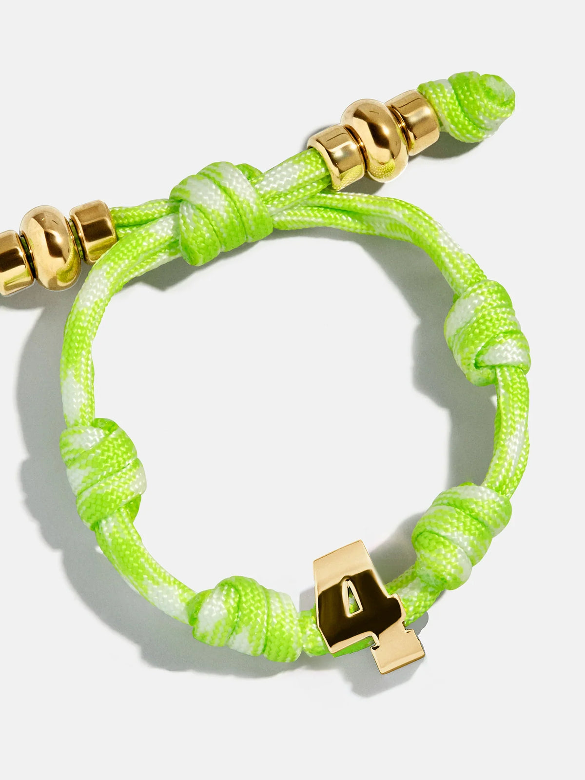Knotty Varsity Number Custom Bracelet - Lime Green Single Digit
