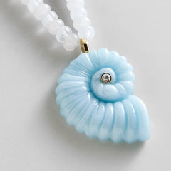 Sun Drift Semi-Precious Pendant Necklace - Spiral Shell