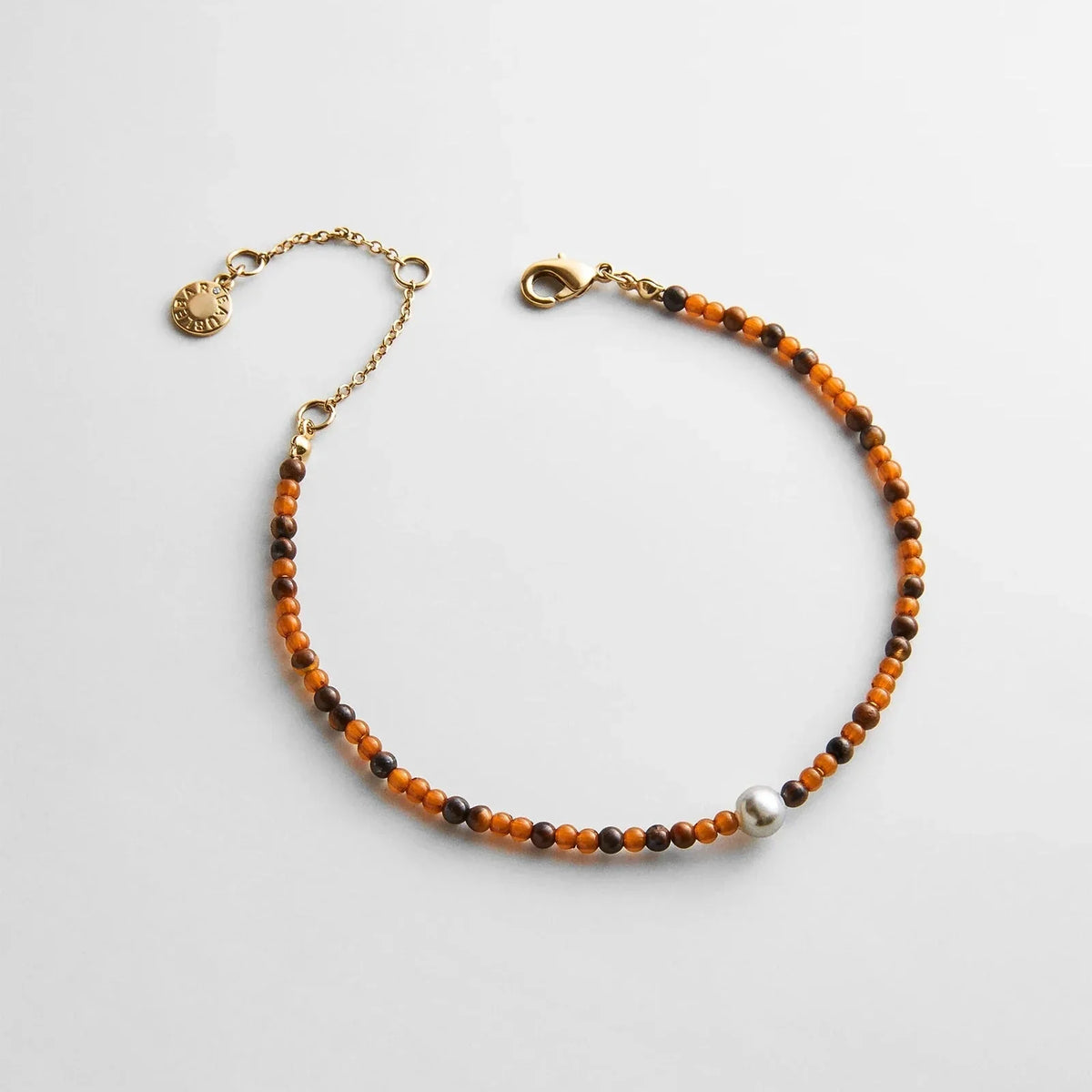 Kyanna Semi-Precious Waterproof Anklet - Tiger's Eye