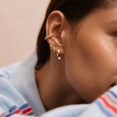 Kourtney Huggie Earrings - Kourtney Gold Plated Brass Earrings