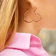 Mickey Mouse Disney Outline Hoop Earrings - Mickey Mouse