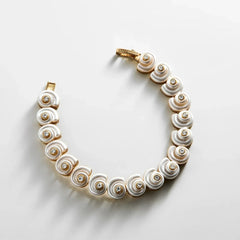 Santana Shell Tennis Bracelet - Gold/Pearl