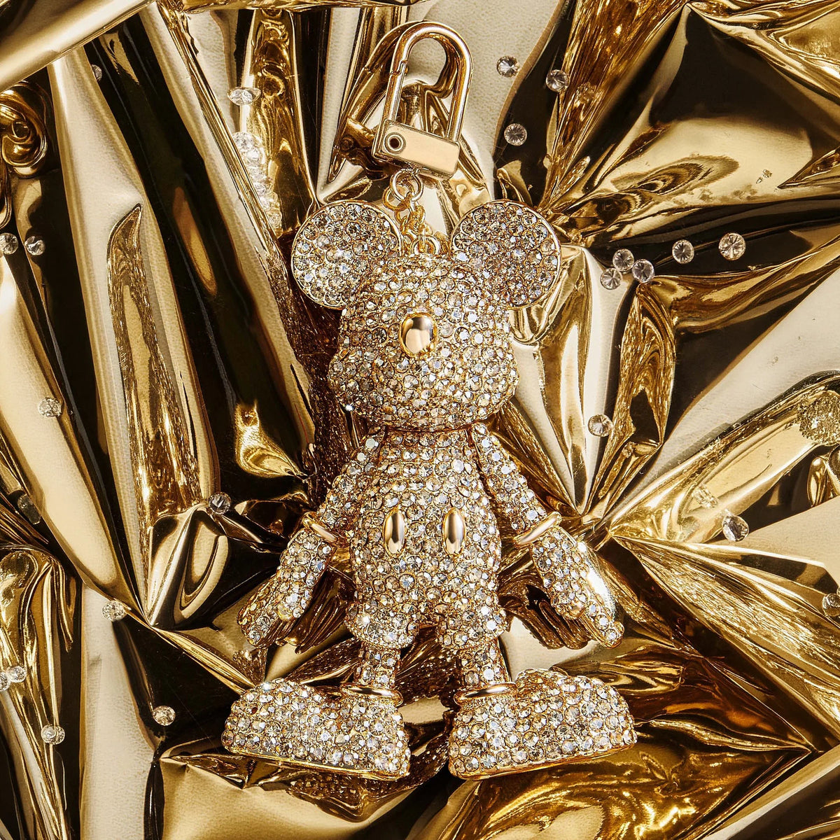 Mickey Mouse disney Bag Charm - Gold Glitter