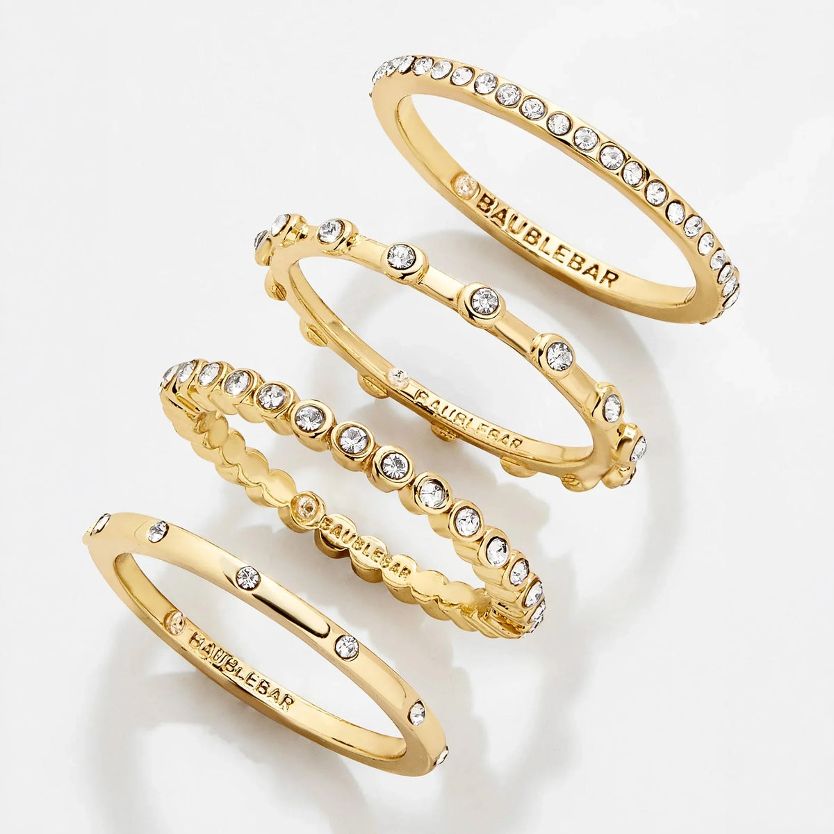 Morgan Ring Set - Gold/Pavé