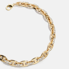 Thalia Mariner Chain Bracelet - Gold/Pavé