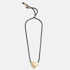 Millie Bubble Heart Cord Necklace - Gold