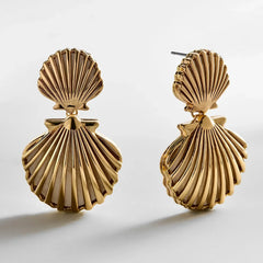 Marni Seashell Earrings - Gold/Pearl