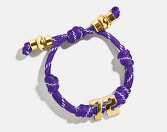 Knotty Varsity Number Custom Bracelet - Purple Double Digit