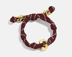 Knotty Varsity Number Custom Bracelet - Maroon Single Digit
