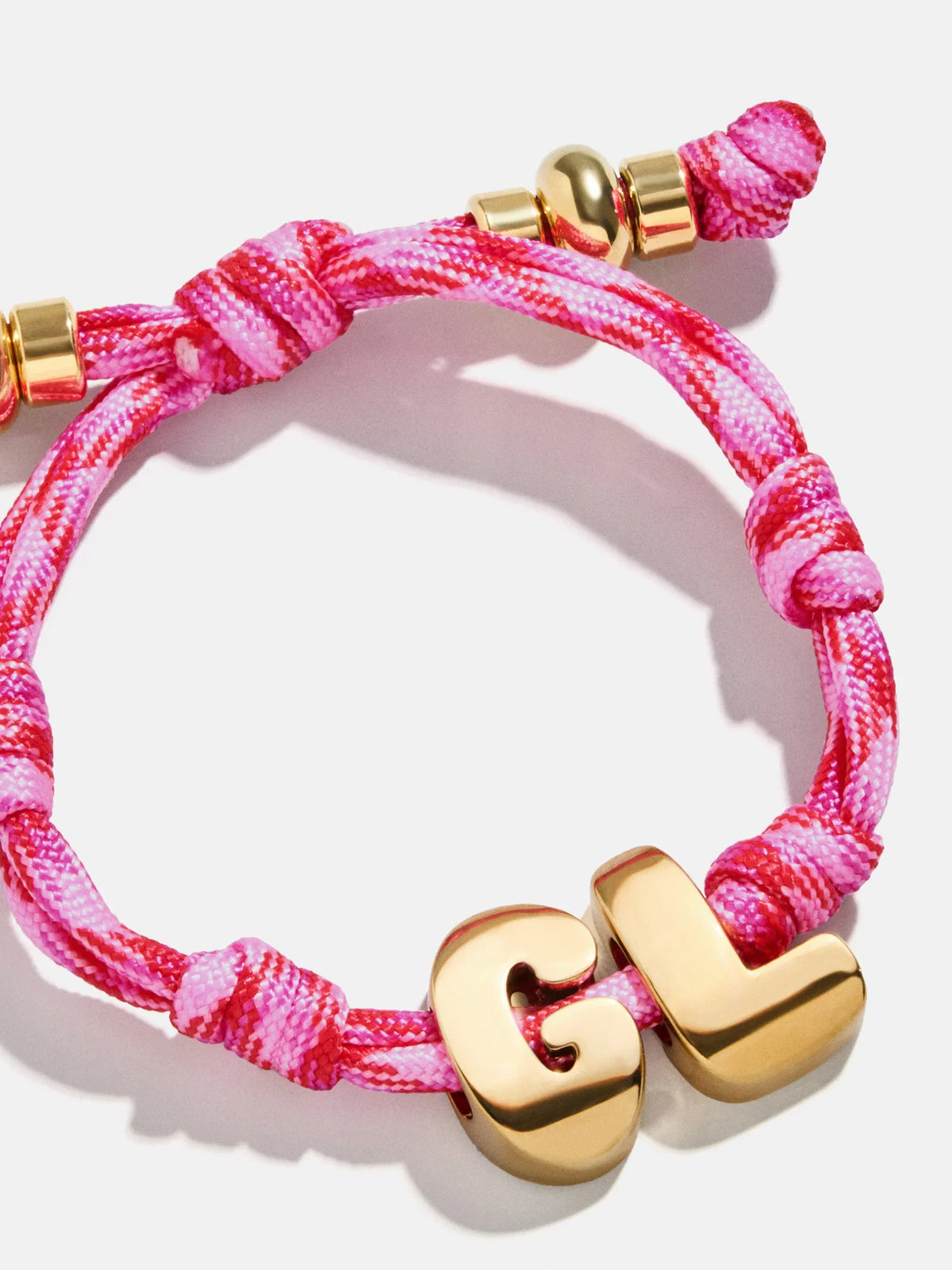 Knotty Initial Custom Bracelet - Fuchsia Double Letters