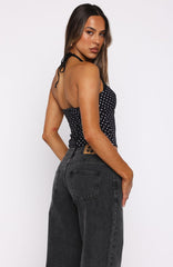 Just Your Type Bustier Black/White Polka Dot